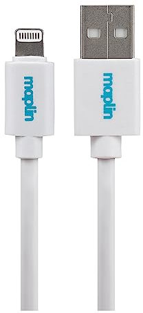 Maplin Premium Lightning to USB-A Cable White, 1.5m, Apple MFI Certified, for all iPhones 14, 13, 12, 11, SE, iPad Air/Mini (2019), iPad (up to 2021), Airpods (Lightning Case)