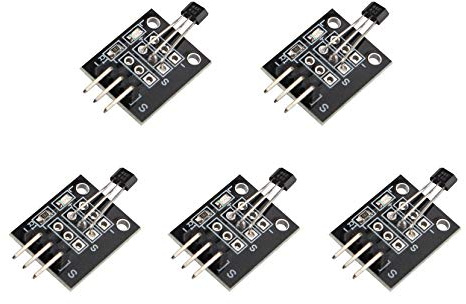 HALJIA 5 Stück KY-003 Hall Effekt Sensor Transistor Magnetisches Sensormodul DC 5V Kompatibel mit Arduino PIC AVR Smart Cars