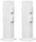 ledscom.de 2 Stück Garten Steckdosensäule Polly für außen, IP44, 4-Fach, Edelstahl, weiß, eckig, 40 cm