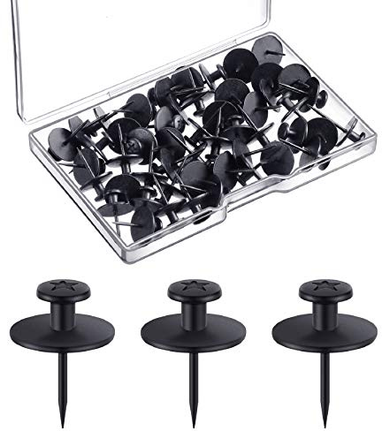 Hotop Doppelkopf-Bilderaufhänger, Nägel, kleiner Kopf, Daumennägel, Wandbehang, Bild, Fotoaufhängung, Haken, Pins für Zuhause, Büro, hängende Bild, Fotodekorationen (schwarz, 50 Stück)