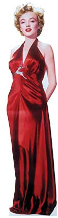 Cardboard People Marilyn Monroe Pappaufsteller mit rotem Kleid, lebensgroß