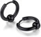 FOCALOOK Herren Ohrringe schwarz Edelstahl Kreis Huggie Creolen mit Kugel Ohrstecker Ohr Piercing Punk Stil Modeschmuck Accessoire für Jungen Mädchen