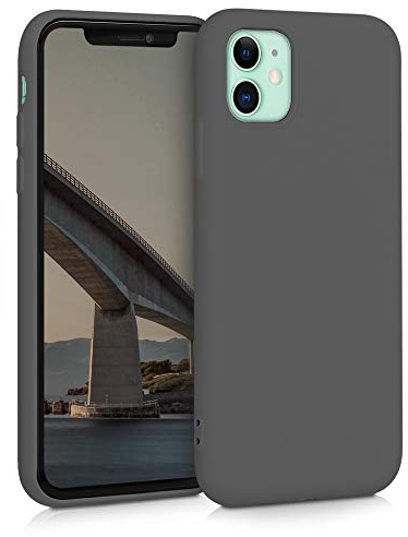 kwmobile Hülle kompatibel mit Apple iPhone 11 Hülle - gummierte TPU Silikon Handyhülle - Schutzhülle für kabelloses Laden - Case in Stone Dust