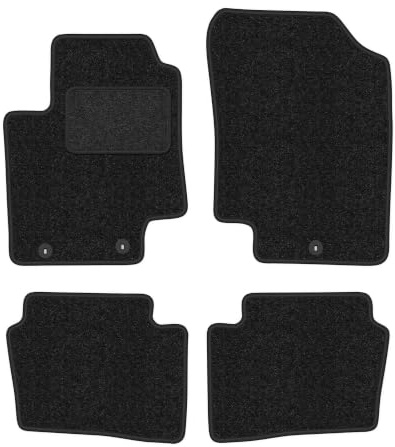 Velours-Fußmatten passend für Hyundai i20 I 2008-2014, Anthrazit, ANTHRA | passend für Schrägheck; Velours-Teppich (Polypropylen), ca. 6,5 mm; rutschfest, runde Befestigungen (Typ HK)