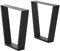 [en.casa] Tischgestell 2er Set 25/40x43cm Tischbein Gestell Tischuntergestell Tischkufen Stahl Schwarz