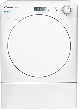 Candy Smart CSE V8LF-S, Secadora Evacuación, 8KG, Digital y Mandos, Tecnología NFC, 14 Ciclos, Escotilla XXL, Planchado Fácil, Inicio 3-6-9H, Posibilidad Instalación en Columna, Blanco