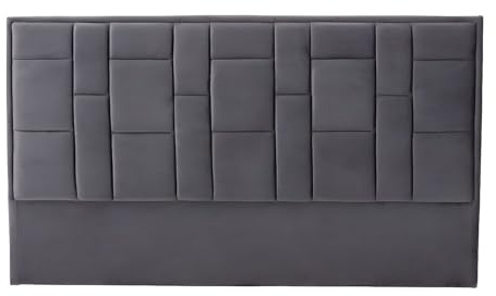 Vente-unique - Kopfteil Hermine - 140 cm - Velours - Dunkelgrau
