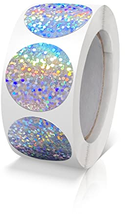 500 Stk Runde Aufkleber Stickers 25mm Farbkodierung Etiketten Rolle Kleine Klebepunkte Silber