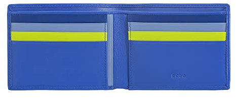DUDU Herren Brieftasche RFID-Schutz abgeschirmt aus Leder Klein platzsparend mit Kreditkarten-Fächern Kornblume