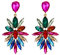Pendientes de Mujer-Clearine Descripción Champán Verde y Azul Marqués Cristal de Diamantes de Imitación Candelabro Colgante Joyería,Color Multicolor Oro-Tono