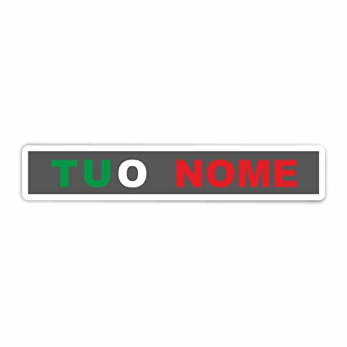 AMA SHOP Adesivo Sagomato tuo nome con colori bandiera italiana personalizzabile |Sticker per Casco,Bici; Moto, Camper,Barca | autoTuning |