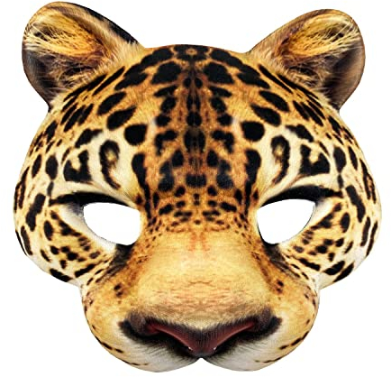 Oblique Unique® Leoparden Maske Gesichtsmaske Leopard für Halloween Kostüm Karneval Fasching Motto Party als Tier Verkleidung und zum Spielen