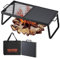 VEVOR Parrilla Plegable para Fogata 57x28,5x23 cm Parrilla Portátil de Acero para Fuego de Campamento Equipo de Cocina para Fogata con Bolsa de Transporte con Patas Parrilla para Cocinar al Aire Libre