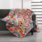 Qucover Gesteppter Überwurf aus Baumwolle, Herbstdecke, 127 x 152,4 cm, Boho-Paisley-Druck, mehrfarbig, rot, orange, kleine Überwurf, wendbar, leicht, gesteppte Decke für Couch, Bett, Sofas