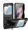 Jeylly for Galaxy Z Flip5 5G Case, Military-Grade Shockproof Protective Case with Kickstand, Drop Proof Hinge Protection Rugged Cover for Samsung Galaxy Z Flip 5, Black