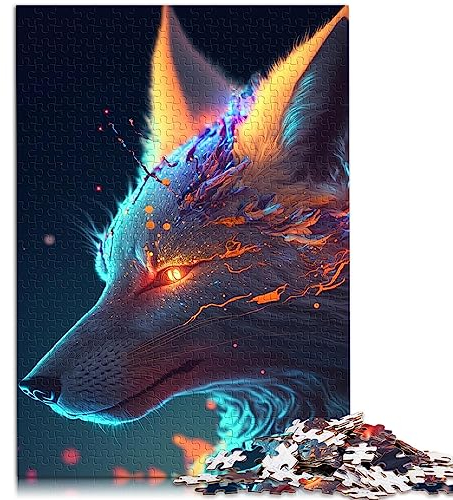 Kitsune Holzpuzzle für Erwachsene, 1000 Teile, für Erwachsene und Jugendliche ab 12 Jahren, Weihnachtspuzzle Geschenke, 29,5 x 19,7 Zoll/75 x 50 cm.