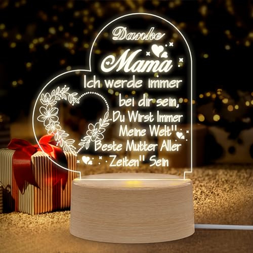 mohigher Muttertagsgeschenk| Geburtstagsgeschenk für Mama| Personalisiertes LED Nachtlicht| Mama Geschenk| Geschenke für Mama| Beste Mama Geschenk| Mutter Geschenk