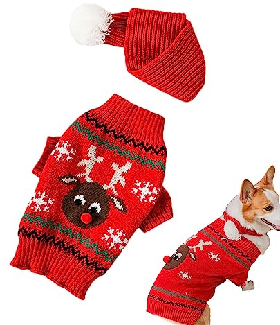 Anloximt Hundepullover | Hunde-Rentier-Pullover | Bequeme Hunde-Rentier-Pullover, Hundepullover-Pullover-Strickwaren