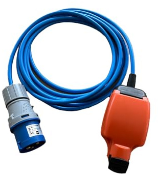 K M Electronics CARAVAN CAMPING TENT 16A PLUG 13A SOCKET HOOK UP ADAPTOR LEAD CABLE 0.5M (0.5M)
