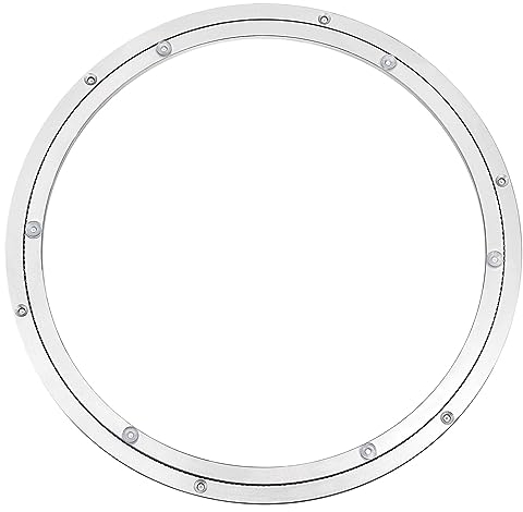 QUARKZMAN Aluminum Lazy Susan Lagernde Metall Drehscheibe Lager Drehplatte 18 für Esstisch Vitrine Display Stand Silber