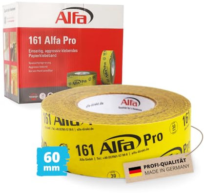 Alfa 1x Pro Spezialklebeband 60 mm x 40 m Profi-Qualität Dampfbremsen Dampfsperren Dachfolien aggressiv klebendes luftdichtes Folienklebeband/Systemklebeband