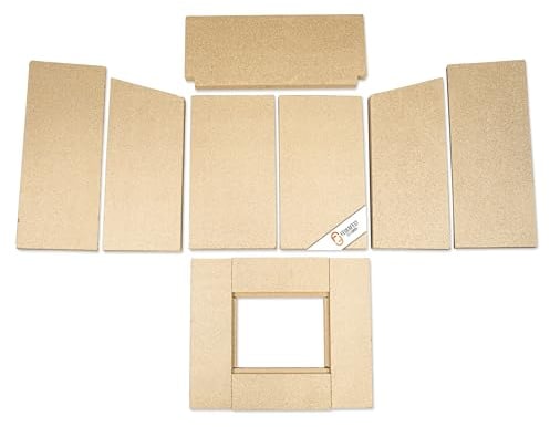 Feuerraumauskleidung - Passend für Hark HARK48** & weitere Kaminöfen Modelle inkl. Modellübersicht - für Verschiedene Kamin & Ofenmodelle - Kaminofenauskleidung aus Vermiculite - passgenau &