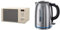 Russell Hobbs RHM2064C 20 Litre 800 W Cream Digital Heritage Microwave with 5 Power Levels & Brushed Stainless Steel Electric 1.7L Cordless Kettle (Quiet & Fast Boil 3KW