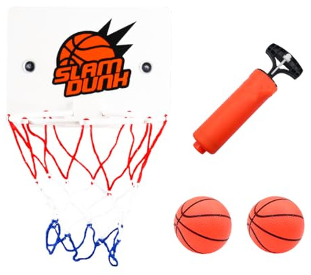 Tiardey Mini ensemble de basket-ball 4 pièces comprenant une ventouse de cerceau de basket-ball d'intérieur pour les cadeaux de jeu de salle de bain de bureau