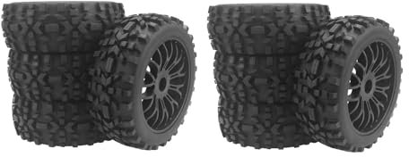 Janasiba 8 Stück RC und Reifen mit Hex 17 mm Felgen 1/8 Maßstab Auto Offroad für 1:8 RC auf der Straße Auto