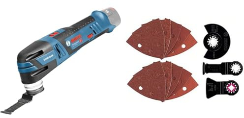 Bosch Professional 12V System GOP 12V-28 cordless multi-cutter (Starlock tool holder, incl. plunge cut saw blade, excluding batteries and charger, in carton) + Universal set wood, metal, PVC, 13 pcs.