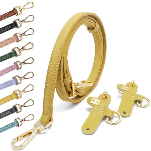 Taschenriemen Leder Taschengurt Henkel Schwarz Gold Ledergurt Taschengurte Zum Wechseln Taschenband Umhängegurt für Longchamp gelb
