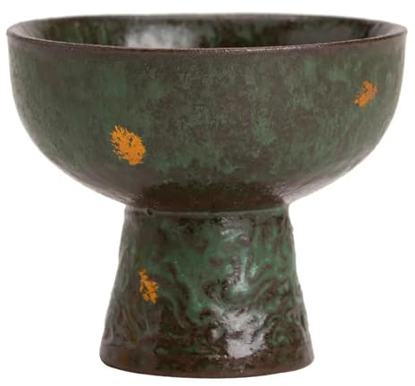 HOWKEKER Juego De Tetera Esmalte De Bronce Taza De Té De Cerámica Taza De Té Tazón De Té Taza Maestra De Pie Alto Dorada En Plata Copa De Arcilla De Roca Vieja Zhai Vacía Juegos De Té con Tetera