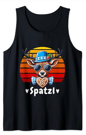 Bayern Hirsch Spatzl Lebkuchenherz Bierzelt Lustig Tank Top