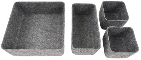 CB Home & Style Aufbewahrungsset Filz 4er Set Organizer Filzkörbe Schubladen Büro Bad Aufbewahrungskorb (1)