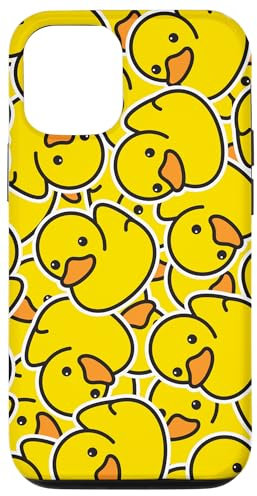 iPhone 12/12 Pro Funny Duck Pattern | Cute Yellow Rubber Duckie Design Case