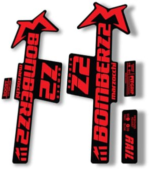 Gabel Ersatz Aufkleber kompatibel für Marzocchi Z2 E Bike 2022 Serie Rot (glänzend)
