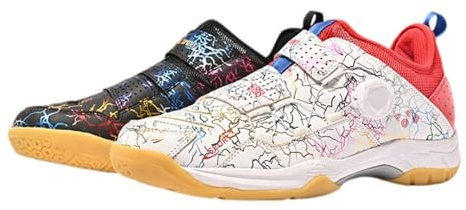 Yummsion Leichte Badmintonschuhe, Badminton-Trainingsschuhe, weiche Badmintonschuhe, verwindungsbeständig, rutschfest, stoßdämpfende Zwischensohle, für Indoor-Outdoor-Training, Tennis, Schlägerball