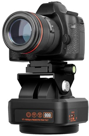 Motorisierter Drehbarer Panoramakopf, Ferngesteuerter Schwenk-Neige-Kopf, Motorisierter Schwenk-Neige-Kopf mit Fernbedienung und Handy-Clip für DSLR-Kameras, Camcorder, Smartphones