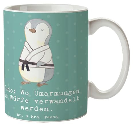 Mr. & Mrs. Panda Tasse Judo Umarmungen - Geschenk, Würfe, Büro Tasse, Kaffeetassen, Disziplin, Wettkampf, Technik, sportlich, Teetasse, Geschenk