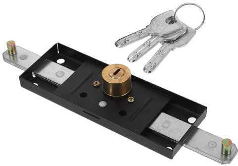 Angoily Serrure De Porte à Volet Vertical Pour Garage Et Entrepôt Kit De Serrure à Clé Avec Loquet Et Crochet Pour Sécurité Montage Facile