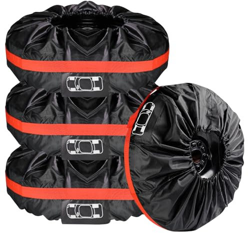 Agarte Reifentaschen Set 19-23 Zoll 4 Stück Reifenschutzhülle für Reifen Bis, Reifenabdeckung Waterproof Staubdicht mit Tragegriff für sauberen Transport und Aufbewahrung, Durchmesser 80 cm