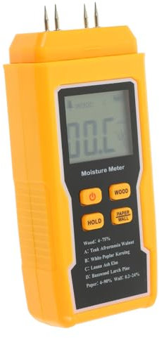HOLIDYOYO Feuchtemesser Mit Lcd-display Für Holz Und Gebäude Digitales Feuchtigkeitsmessgerät Mit Verschiedenen Messmodi Für Böden Holz Und Karton