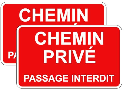 Lot de 2 autocollants Chemin Privé - Vinyle adhésif (250 mm x 150 mm)