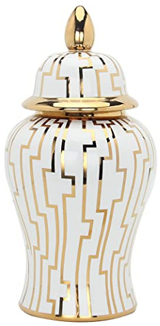 Luxuriöse goldene Glasvase mit Deckel, Keramikvase, Deko-Porzellan-Blumentopf, Gläser mit Deckel, Blumenvasen, Dekoration für Aufbewahrung, Tank, Schreibtisch, Party, groß