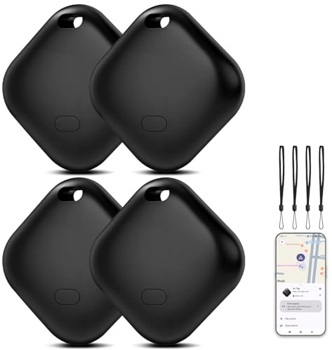 Android Smart Tag, Alternative à Android GPS Tag, Traceur GPS Compatible avec Google Find My Device, Traceur Bluetooth pour valises, Sacs à Dos, Portefeuilles, 4 pièces