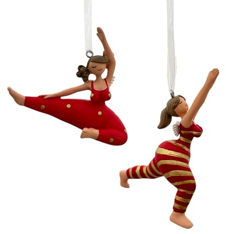 Gall&Zick Yoga Engel Damen zum Hängen, Set von 2 (Rot)
