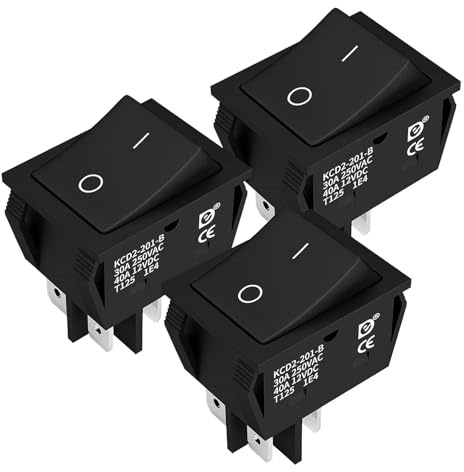 8 Stück Wippschalter DPST 40A 12V DC 4-polig 2-Positionen-Schalter EIN/AUS Kippschalter 30A 250V AC 120V T125 KCD2 KCD4 Wippschalter(4pcs)