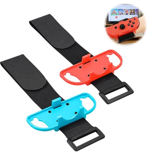 VBK für Just Dance Switch 2026 2025 2024 2023 2022, Switch Controller für Zumba Burn It Up Fitness Boxing Kompatibel Mit Nintendo Switch OLED NS, JoyCon Controller 2 Stück Bänder Rot und Blau