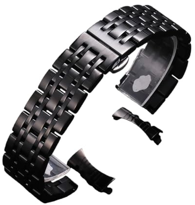 ROUREOX 15mm 16mm Damen Metall Uhrenarmband Rundanstoß | Edelstahl Handgelenk Band Gebogen Rundanstoß Casual Dress Damen