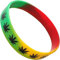 ELLU Rasta Cannabisblatt Gummi Silikon Armband Armband Armreif Damen Herren Damen
